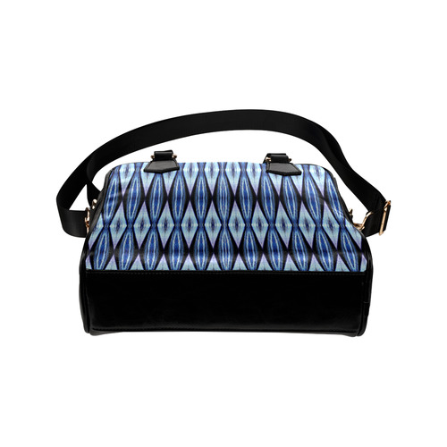 Blue White Diamond Pattern Shoulder Handbag (Model 1634)