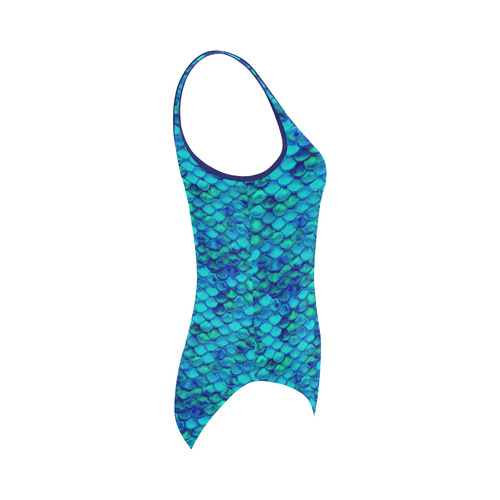 Green Mermaid Skin Pattern Vest One Piece Swimsuit (Model S04)