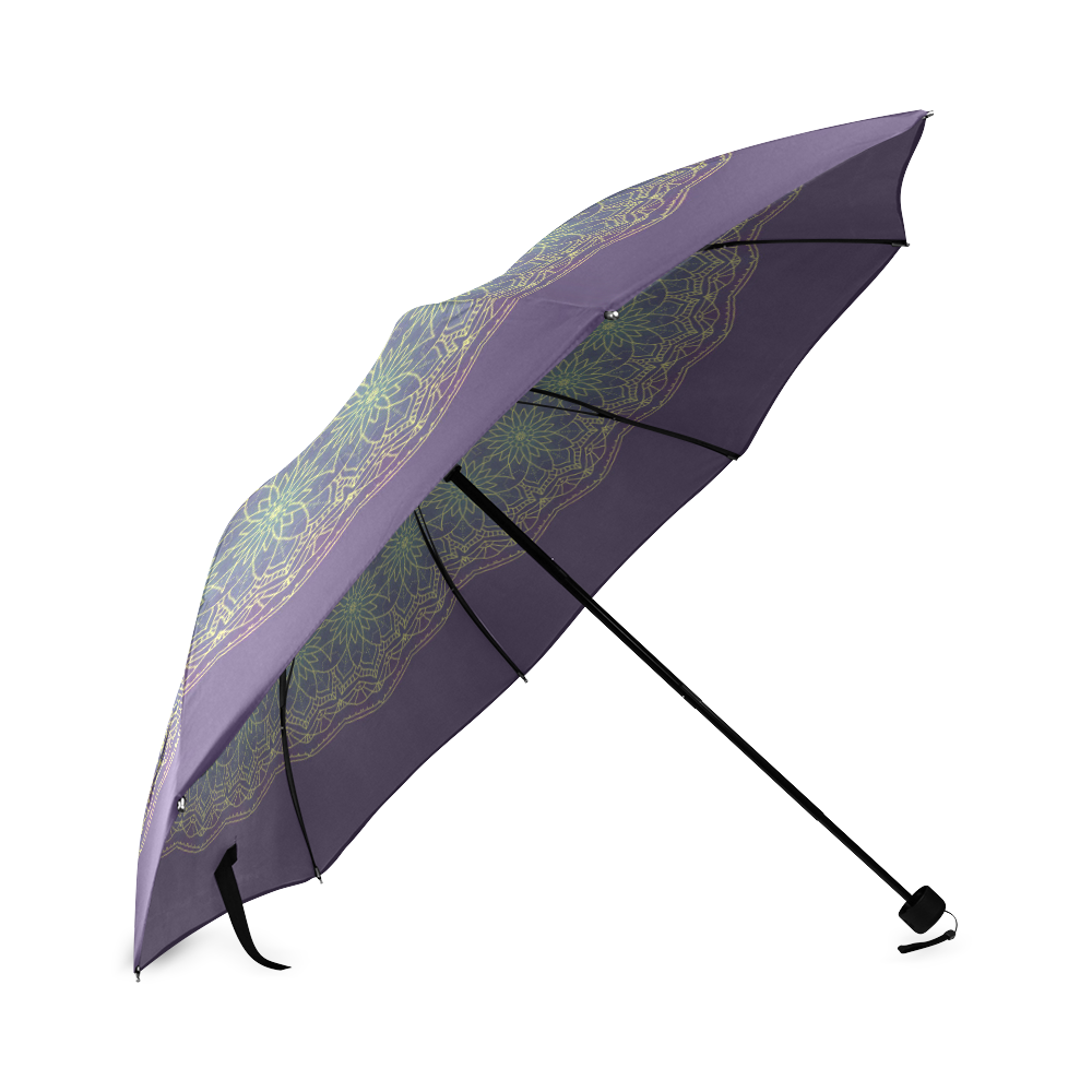 Lotus mandala on purple Foldable Umbrella (Model U01)