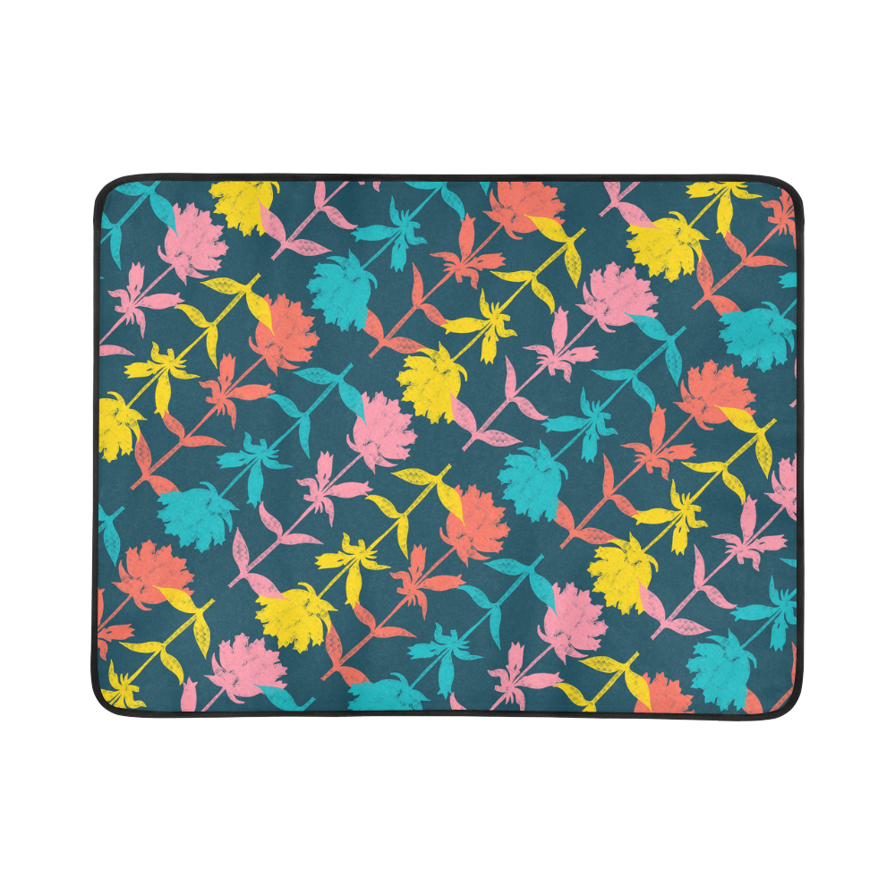 Colorful Floral Pattern Beach Mat 78"x 60"