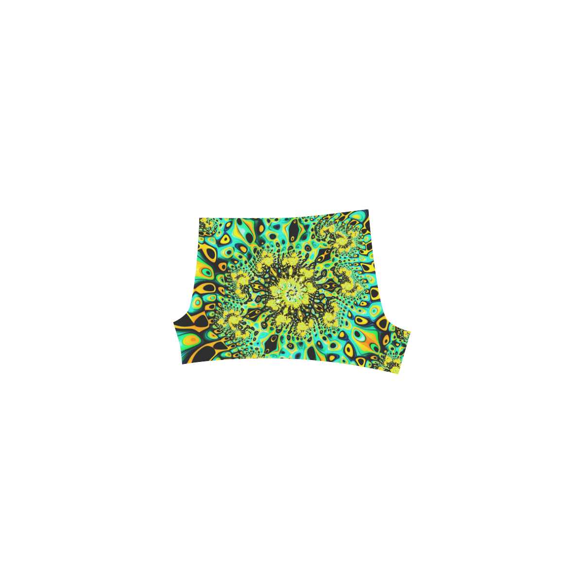 Gold Peacock Psychedelic Fractal Art Briseis Skinny Shorts (Model L04)