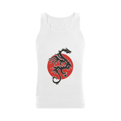 Sun Dragon with Pearl - black Red White Men's Shoulder-Free Tank Top (Model T33)