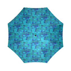 Green Mermaid Tale Pattern Foldable Umbrella (Model U01)