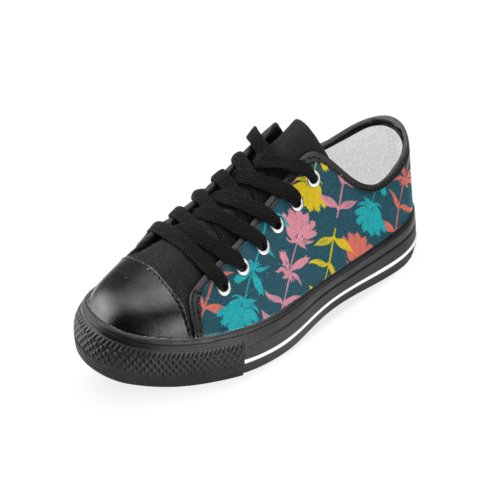 Colorful Floral Pattern Men's Classic Canvas Shoes (Model 018)
