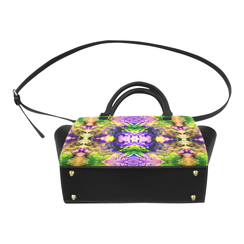 Green,Purple Yellow ,Goa Pattern Classic Shoulder Handbag (Model 1653)