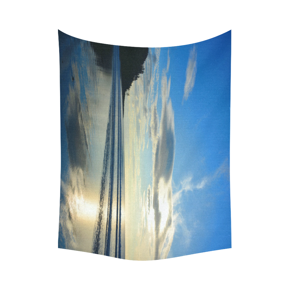 Silver Reflections Cotton Linen Wall Tapestry 80"x 60"