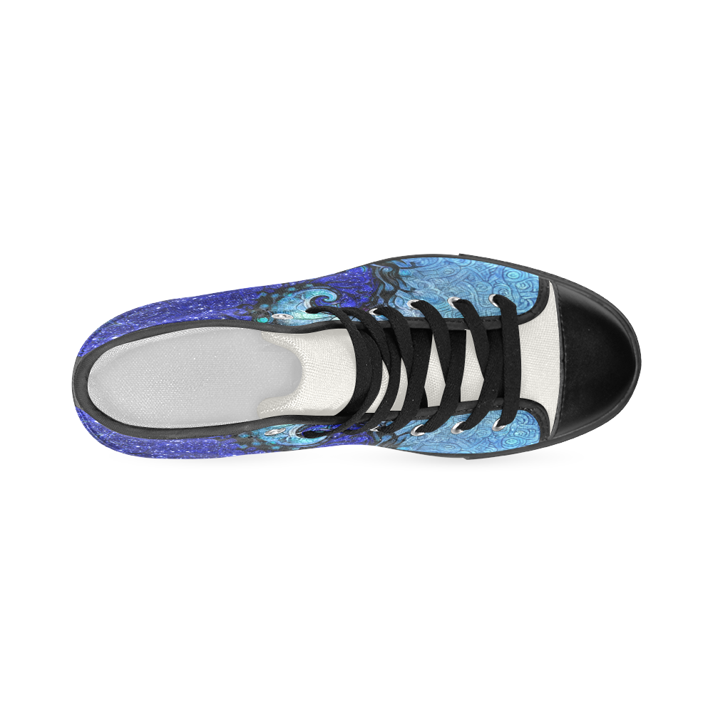 Scorpio Spiral High Top Canvas Shoes -- Nocturne of Scorpio Fractal Astrology Women's Classic High Top Canvas Shoes (Model 017)