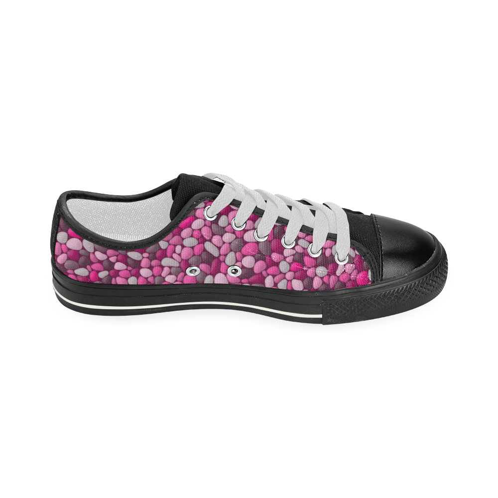 Pink Abstract Pebbles Mosaic by ArtformDesigns Women's Classic Canvas Shoes (Model 018)