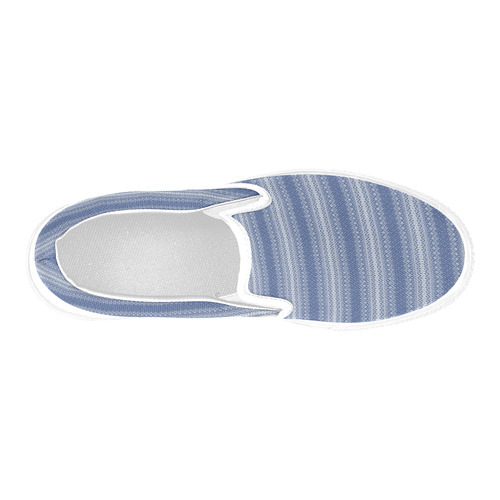 Knittet Stripes Design Men's Slip-on Canvas Shoes (Model 019)