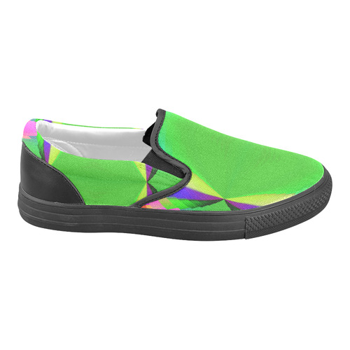 Multicolor Shimmering Fractal Design Men's Unusual Slip-on Canvas Shoes (Model 019)