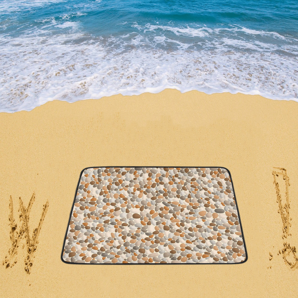 Beach Pebbles Abstract Pattern by ArtformDesigns Beach Mat 78"x 60"