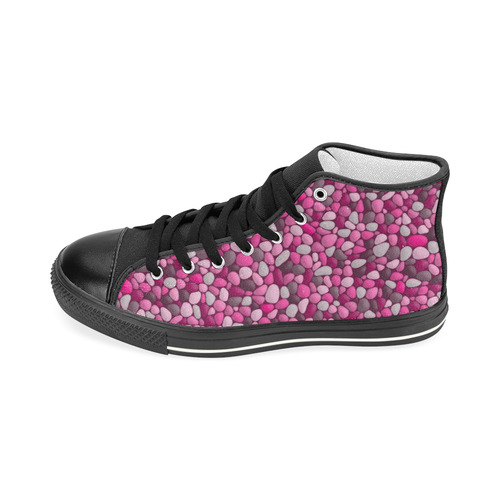 Pink Abstract Pebbles Mosaic by ArtformDesigns Women's Classic High Top Canvas Shoes (Model 017)