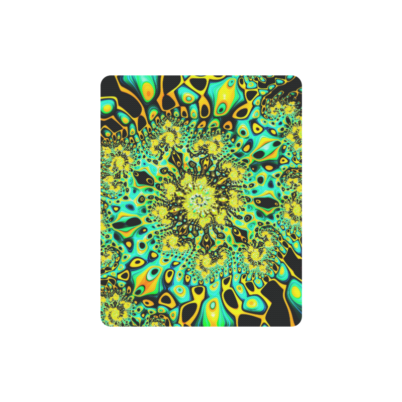 Gold Peacock Psychedelic Fractal Art Rectangle Mousepad
