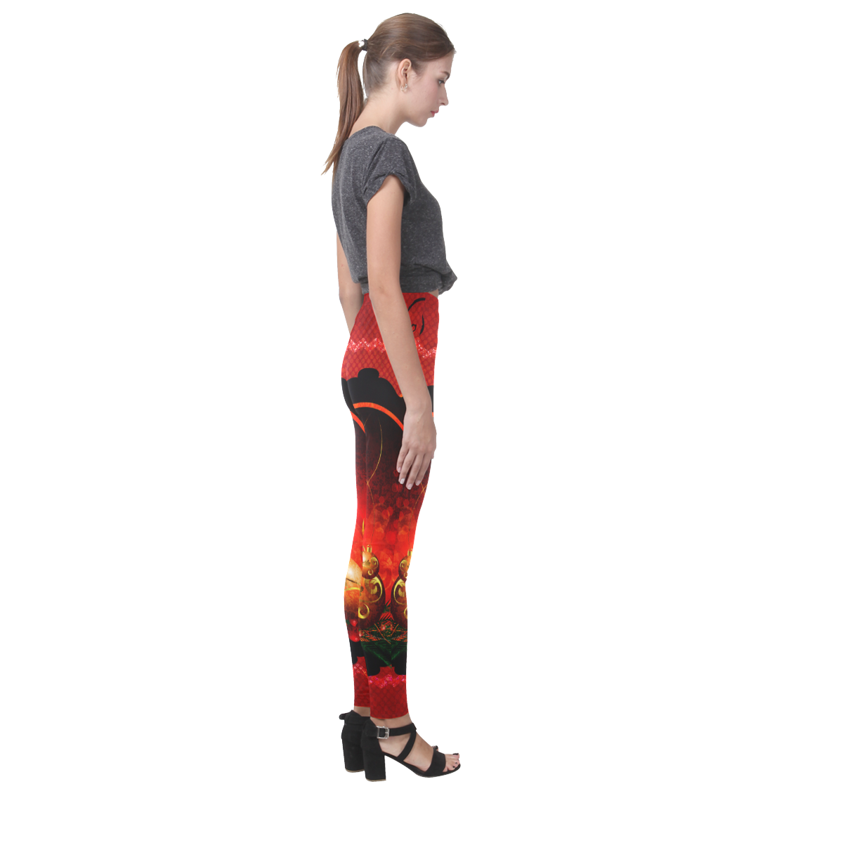 Christmas, christmas balls and candle Cassandra Women's Leggings (Model L01)