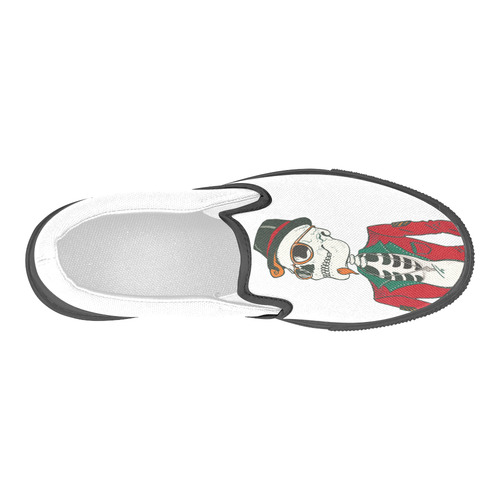 Esqueleto Hipster. Men's Slip-on Canvas Shoes (Model 019)
