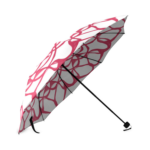 red mandala white umbrella Foldable Umbrella (Model U01)
