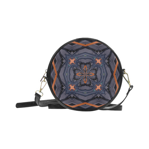 Industrial Blue & Orange (black) Round Sling Bag (Model 1647)