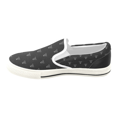 HOLIDAYS +: Silver Bells on Black Women's Unusual Slip-on Canvas Shoes (Model 019)