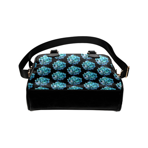 Green Blue Hydrangea Pattern Shoulder Handbag (Model 1634)