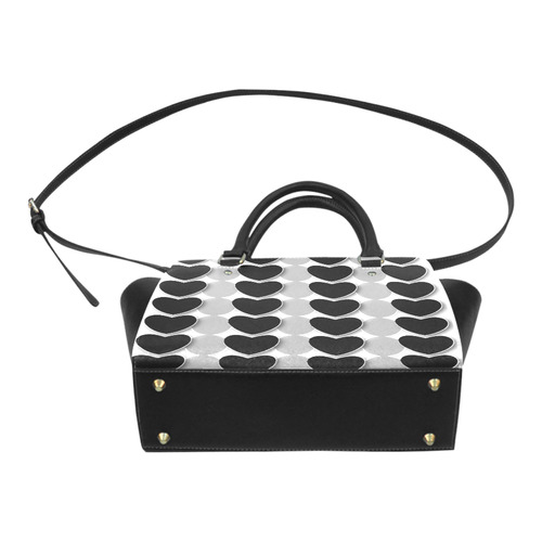 Black Hearts Classic Shoulder Handbag (Model 1653)