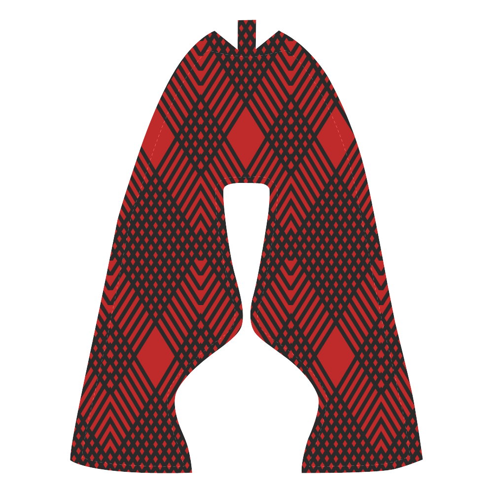 Red and black geometric  pattern,  with rombs. Women’s Running Shoes (Model 020)