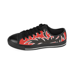 Sun Dragon with Pearl - black Red White Men's Classic Canvas Shoes/Large Size (Model 018)