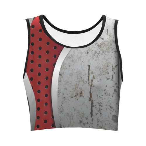 3D metal texture Women's Crop Top (Model T42)