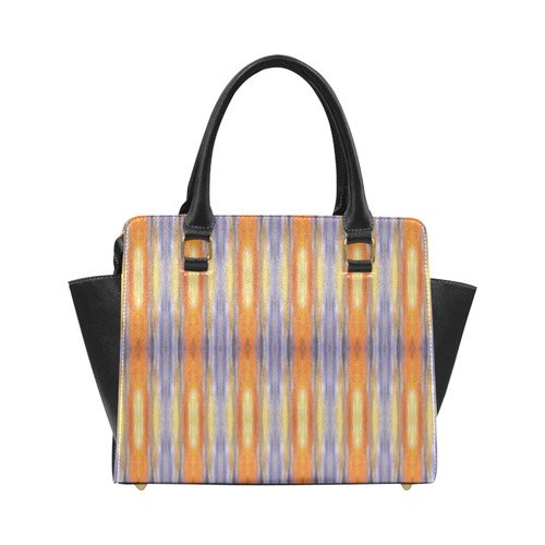 Gray Orange Stripes Pattern Classic Shoulder Handbag (Model 1653)