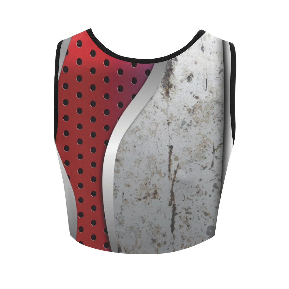 3D metal texture Women's Crop Top (Model T42)