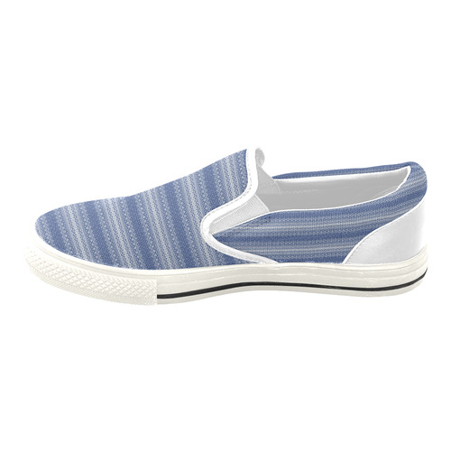 Knittet Stripes Design Men's Unusual Slip-on Canvas Shoes (Model 019)