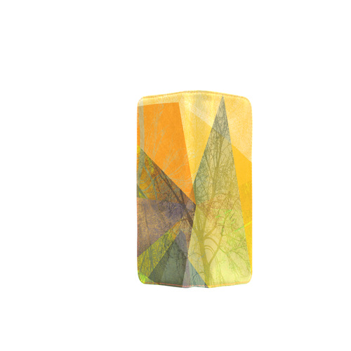 P24-F_Yellow Green Trees and Triangles Design Women's Clutch Wallet (Model 1637)