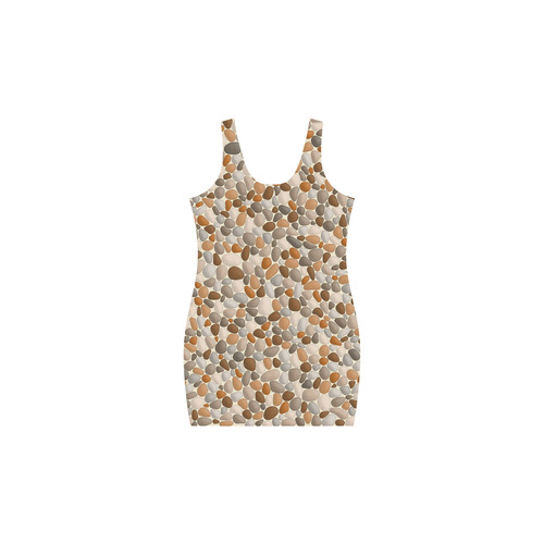 Beach Pebbles Abstract Pattern by ArtformDesigns Medea Vest Dress (Model D06)