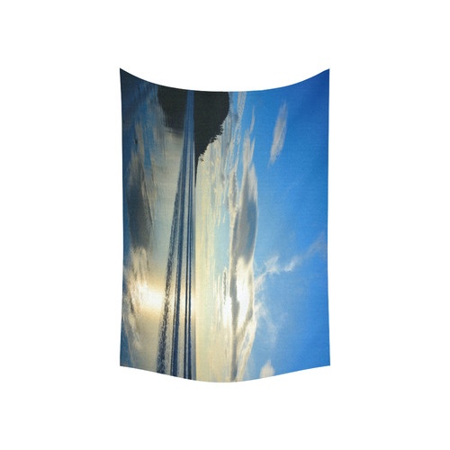 Silver reflections Cotton Linen Wall Tapestry 60"x 40"