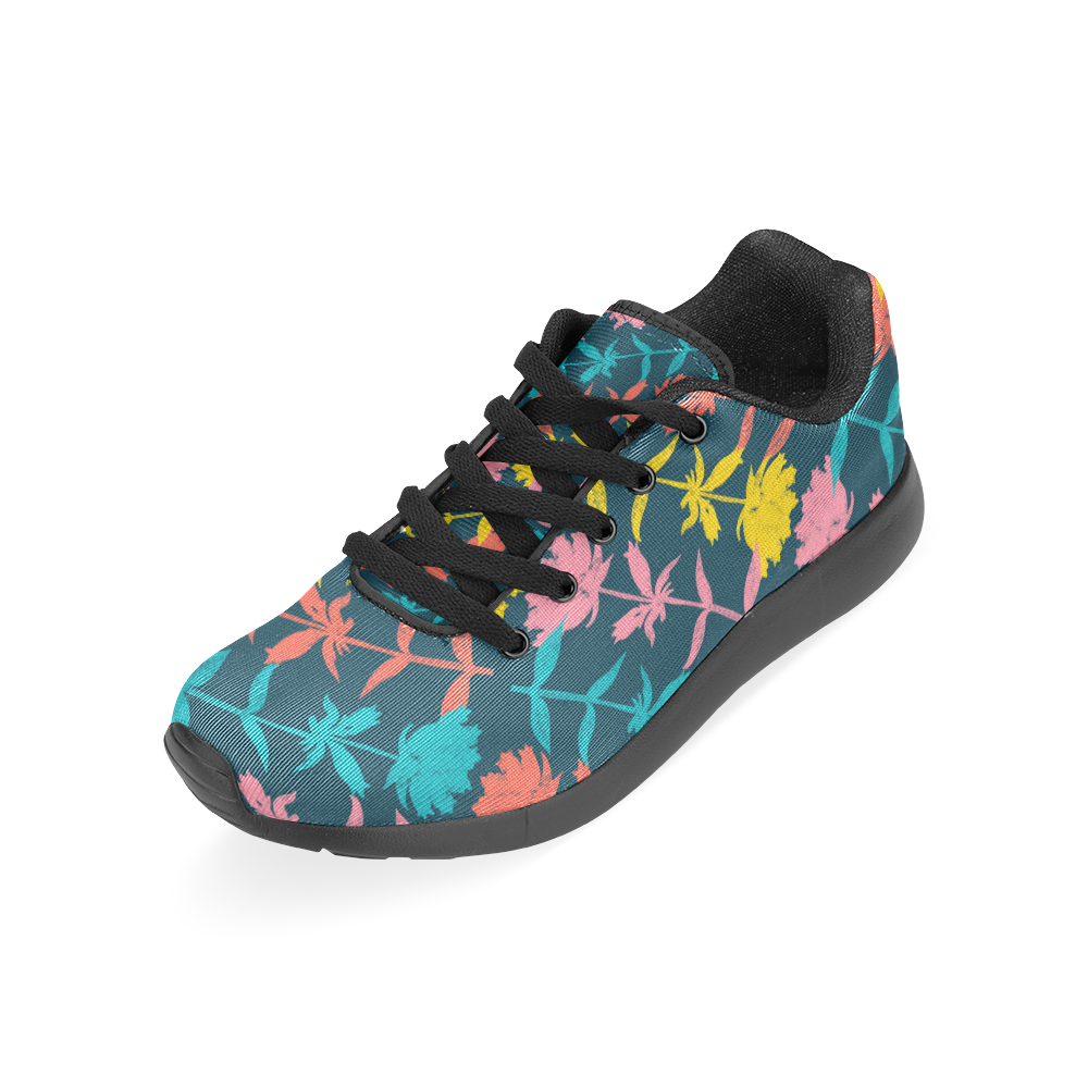Colorful Floral Pattern Men’s Running Shoes (Model 020)