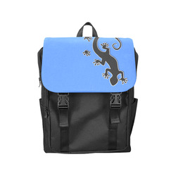 RUNNING GECKO with footsteps black Casual Shoulders Backpack (Model 1623)