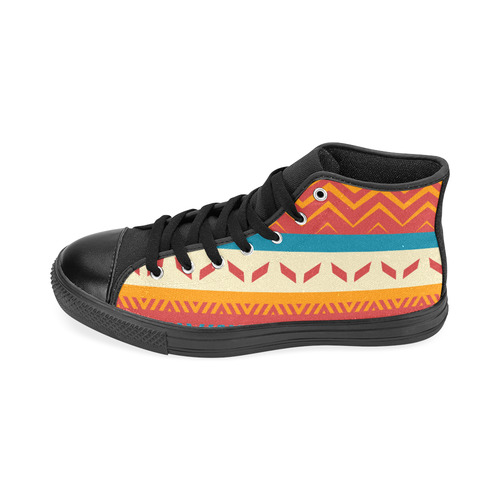 Tribal shapes Men’s Classic High Top Canvas Shoes /Large Size (Model 017)