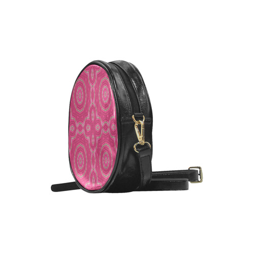 Pink Circles & Ovals Round Sling Bag (Model 1647)