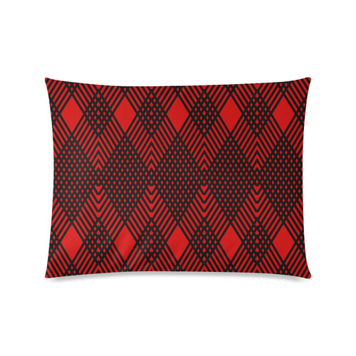Red and black geometric  pattern,  with rombs. Custom Picture Pillow Case 20"x26" (one side)