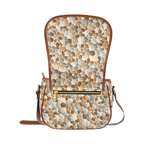 Beach Pebbles Abstract Pattern by ArtformDesigns Saddle Bag/Large (Model 1649)
