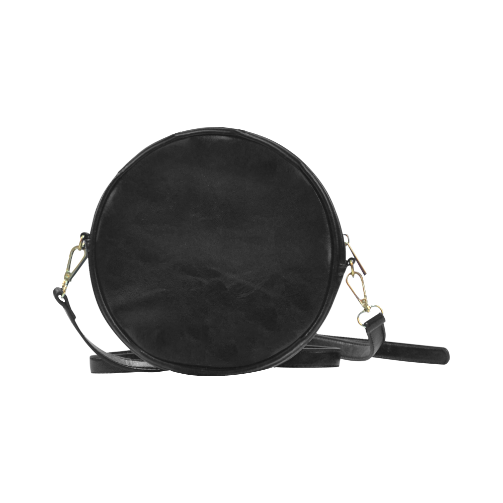 Sunset Flower (black) Round Sling Bag (Model 1647)