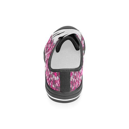 Pink Abstract Pebbles Mosaic by ArtformDesigns Women's Classic Canvas Shoes (Model 018)