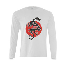 Sun Dragon with Pearl - black Red White Sunny Men's T-shirt (long-sleeve) (Model T08)