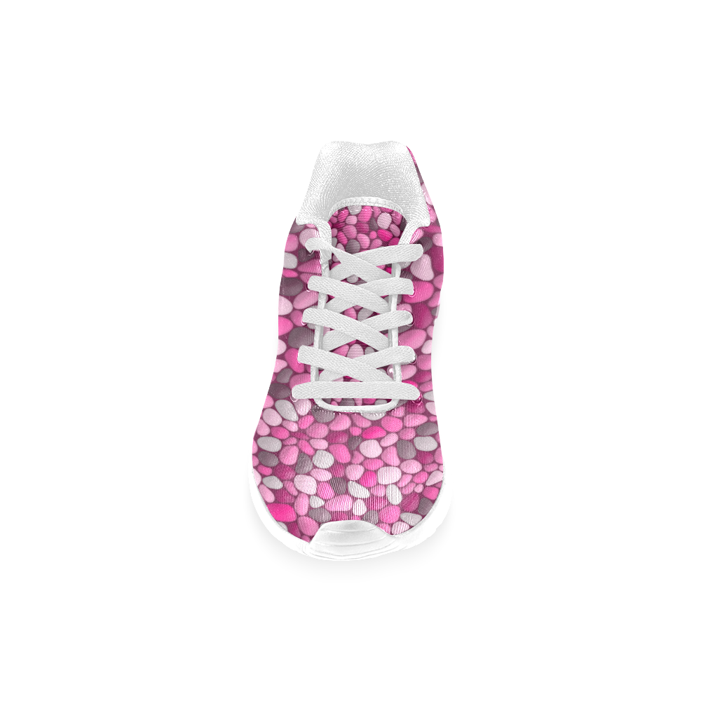 Pink Abstract Pebbles Mosaic by ArtformDesigns Women’s Running Shoes (Model 020)