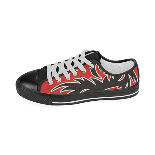 Sun Dragon with Pearl - black Red White Women's Classic Canvas Shoes (Model 018)