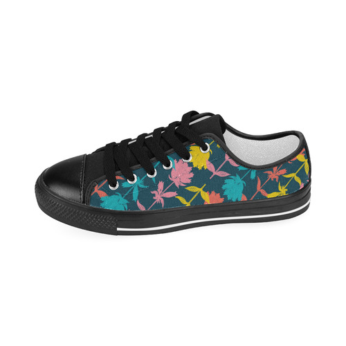 Colorful Floral Pattern Men's Classic Canvas Shoes (Model 018)