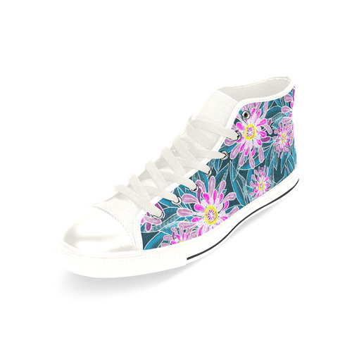 Whimsical Garden Men’s Classic High Top Canvas Shoes /Large Size (Model 017)