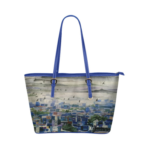 Blu City Leather Tote Bag/Small (Model 1651)