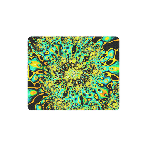Gold Peacock Psychedelic Fractal Art Rectangle Mousepad