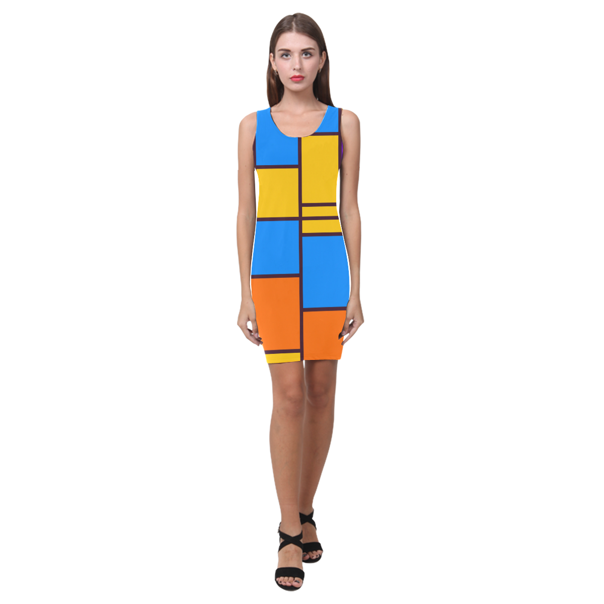 Shapes in retro colors Medea Vest Dress (Model D06)
