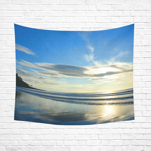 Silver reflections Cotton Linen Wall Tapestry 60"x 51"